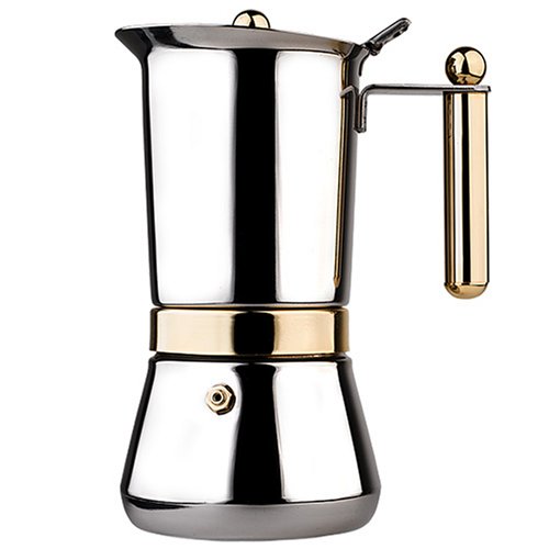 Vev-Vigano Vespress Oro 4-cup Stainless Steel Stovetop Espresso Maker