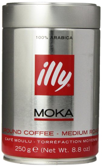 illy Medium Roast Ground Moka Coffee for Stovetop Coffeemakers