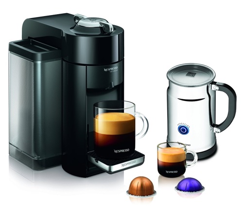 Nespresso A+GCC1-US-BK-NE VertuoLine Evoluo Deluxe Coffee & Espresso Maker with Aeroccino Plus Milk Frother