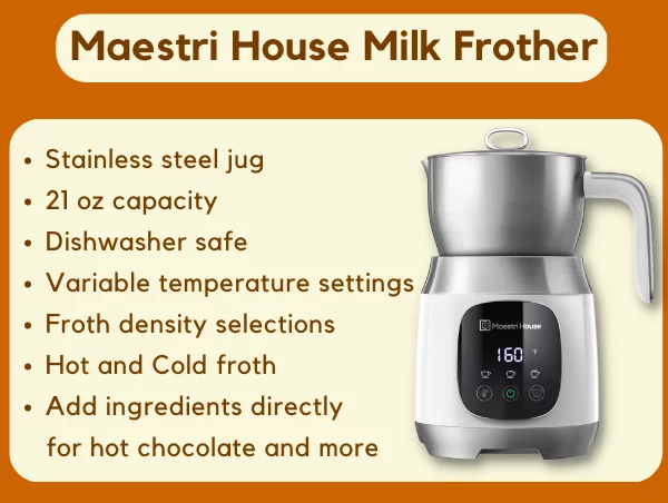 Maestri House Stainless steel milk frother