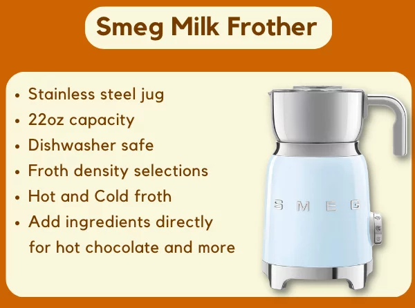 Smeg stainless steel milk frother