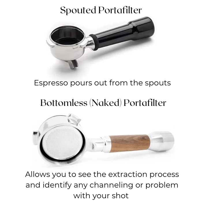 spouted vs bottomless portafilter