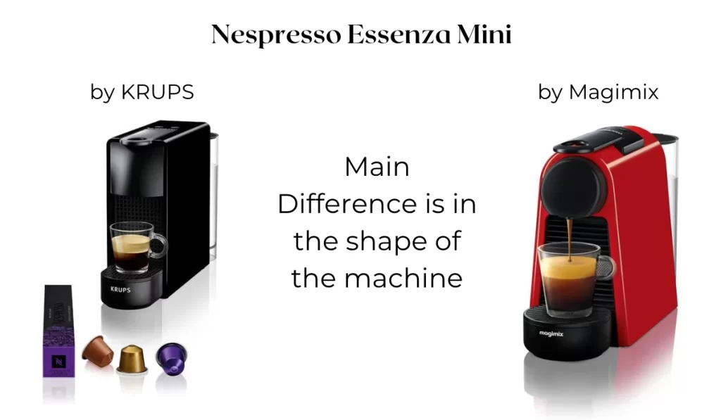 Nespresso Krups vs Magimix - Top Design and Color Differences