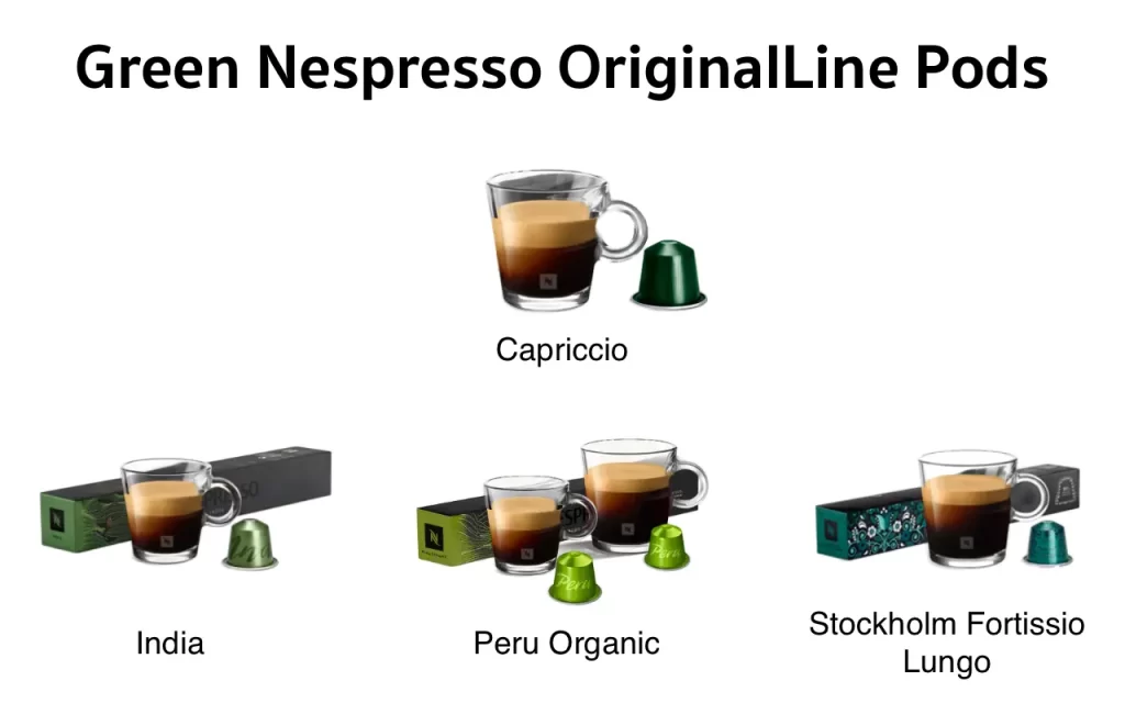 green nespresso pods