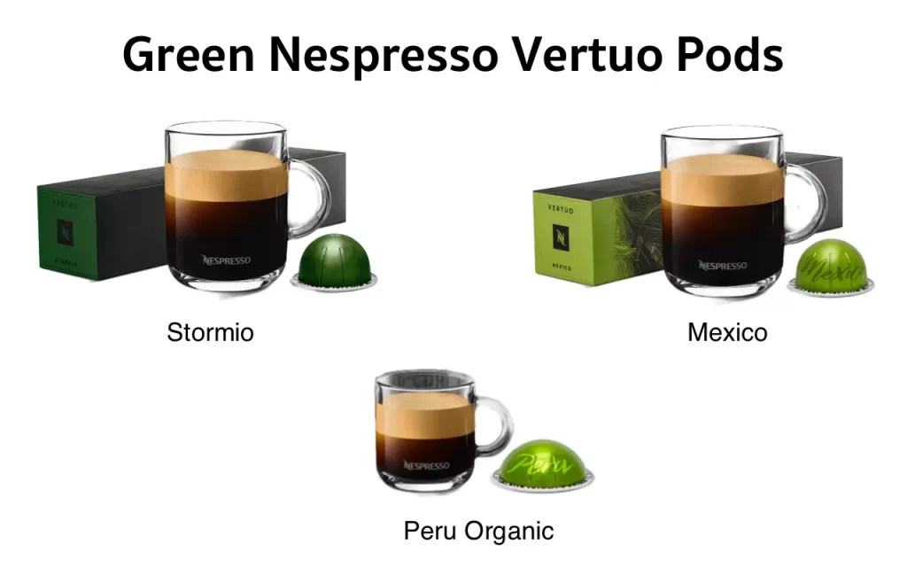 green nespresso vertuo pod