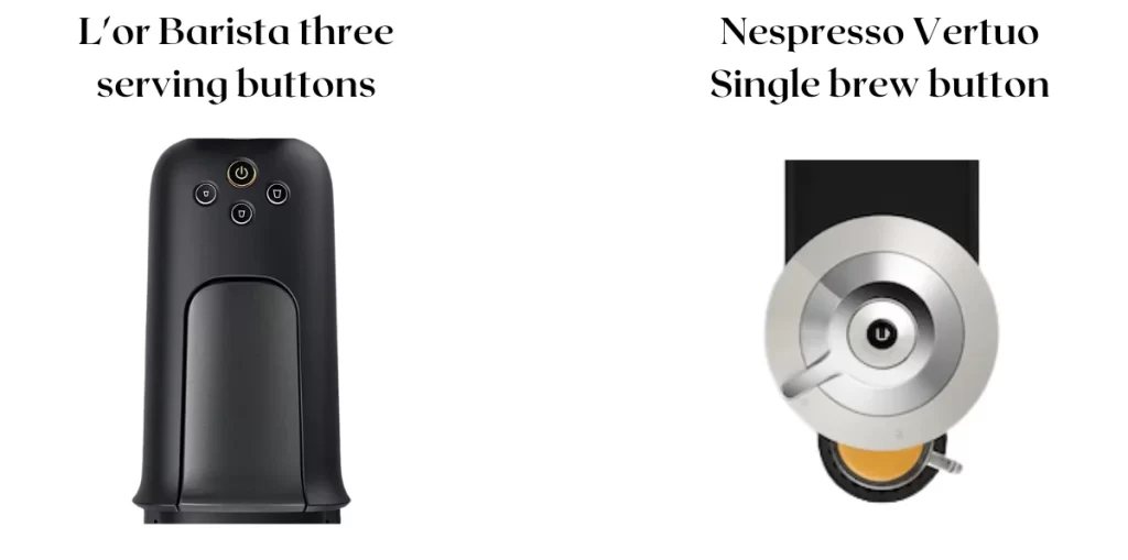 L'or vs Nespresso Vertuo buttons