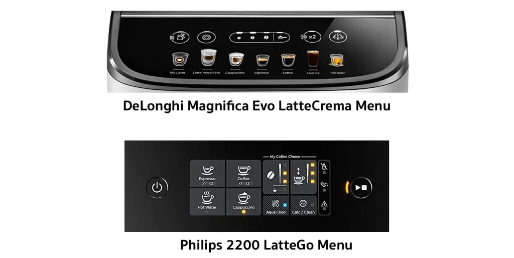 delonghi magnifica evo vs philips 2200 milk based drinks