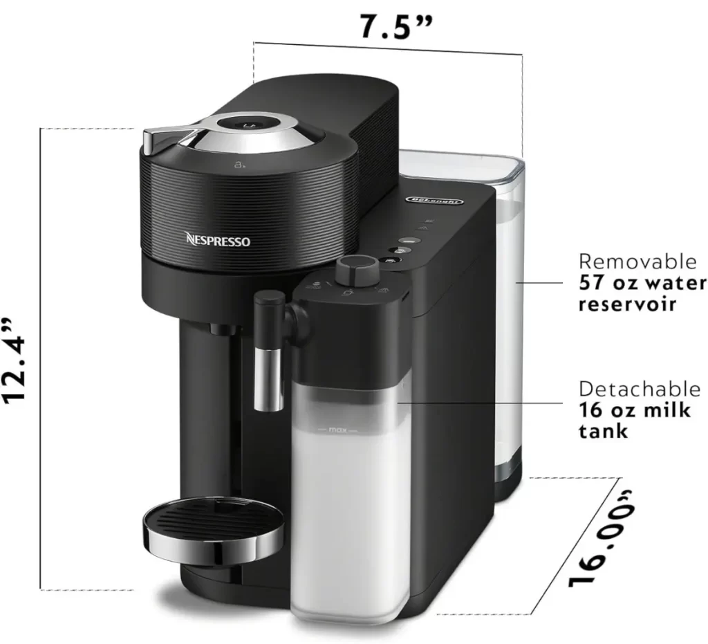 Nespresso Vertuo Lattissima Dimensions