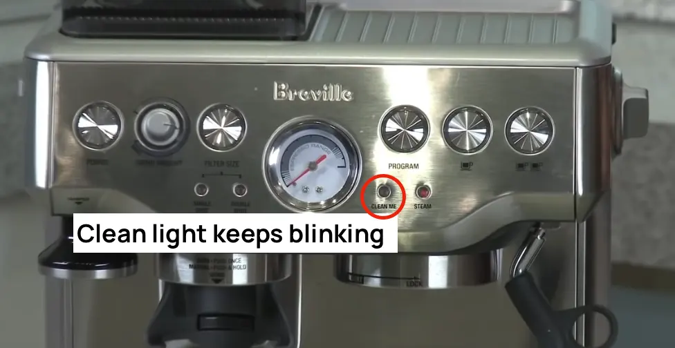 breville clean light won't go off